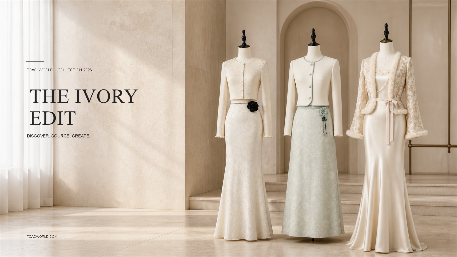 TOAO WORLD The Ivory Edit collection display